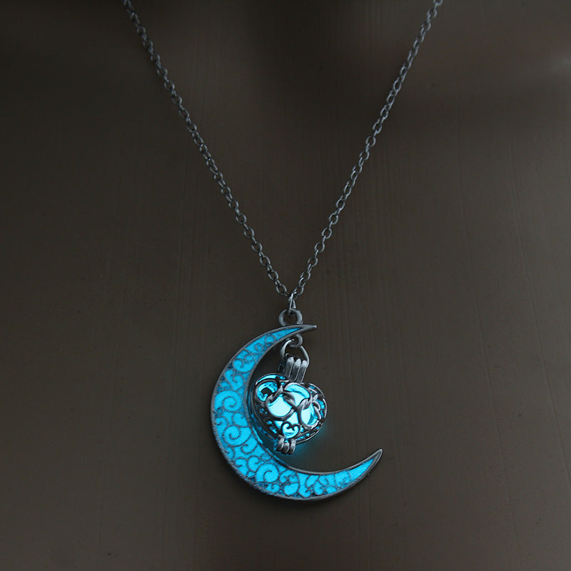 Glowing Pendant Necklaces Silver Plated Chain Necklaces - NOMAN STORE LLC