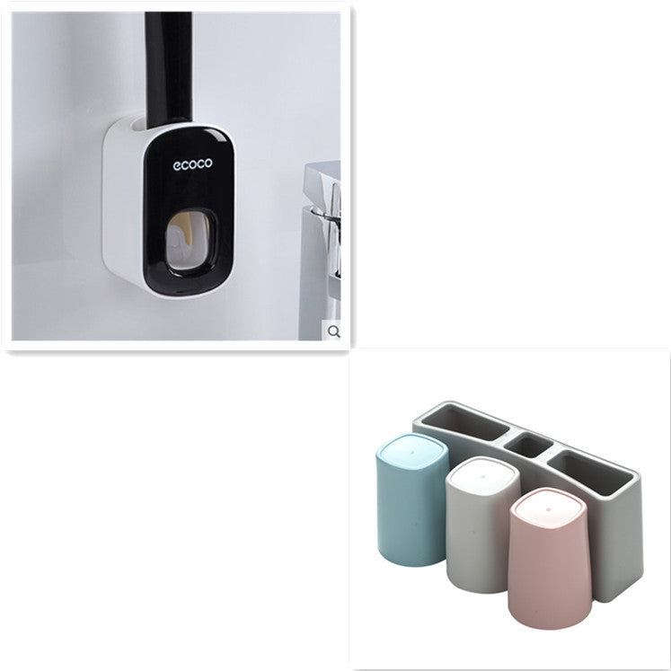 Wall Mounted Automatic Toothpaste Holder Bathroom Accessories Set Dispenser - NOMAN STORE LLC