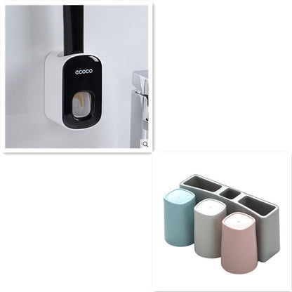 Wall Mounted Automatic Toothpaste Holder Bathroom Accessories Set Dispenser - NOMAN STORE LLC
