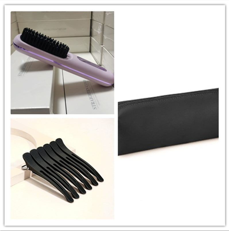 2 In 1 Straight Hair Comb Wireless Hair Straightener Brush Hair Fast Heating Portable Hot Curler USB Charging - NOMAN STORE LLC