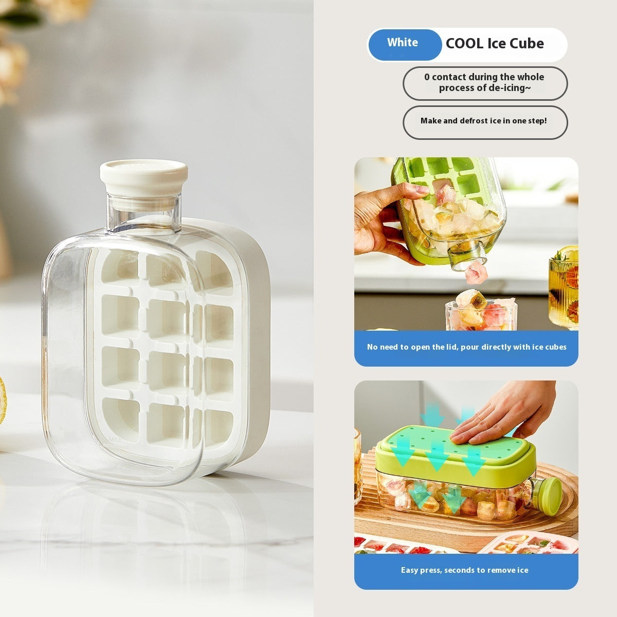 One-Click Molding Cooling Cup,Instant Ice Maker,Zero-Contact Design,Straw Included,Curling Mold,Portable & Stylish Chilled Drink - NOMAN STORE LLC