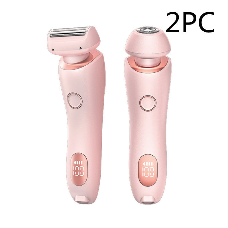 2 In 1 Hair Removal Epilator USB Rechargeable Trimmer Women Body Razor Face Leg Armpit Bikini Hand Pubic Shaver Hair Remover - NOMAN STORE LLC
