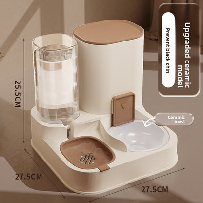 Automatic Cat Dog Food Water Feeder Bowl Ceramic