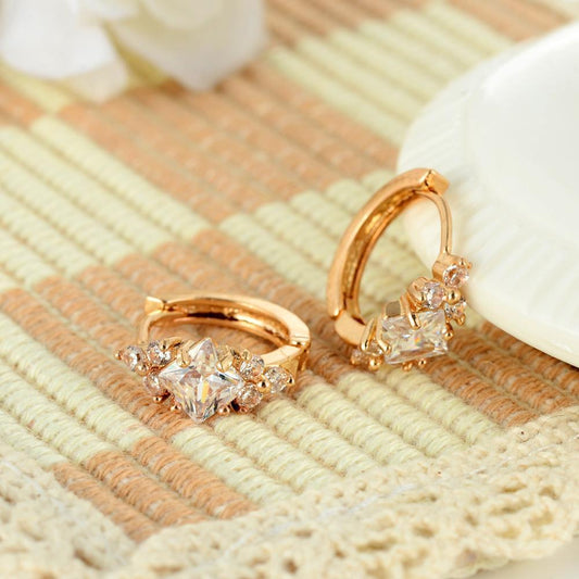European And American Personalized Square Zircon Earrings - NOMAN STORE LLC