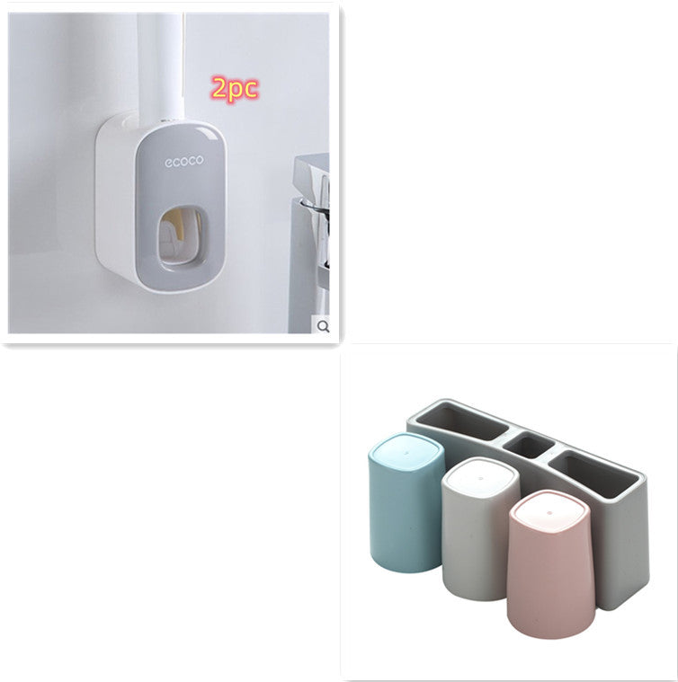 Wall Mounted Automatic Toothpaste Holder Bathroom Accessories Set Dispenser - NOMAN STORE LLC