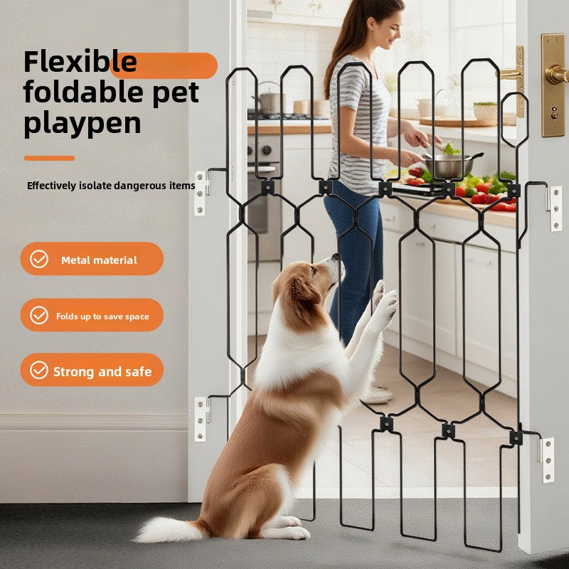 Expandable Metal Pet Barrier for Indoor Outdoor Use