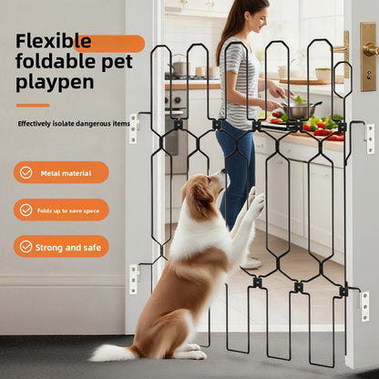 Expandable Metal Pet Barrier for Indoor Outdoor Use
