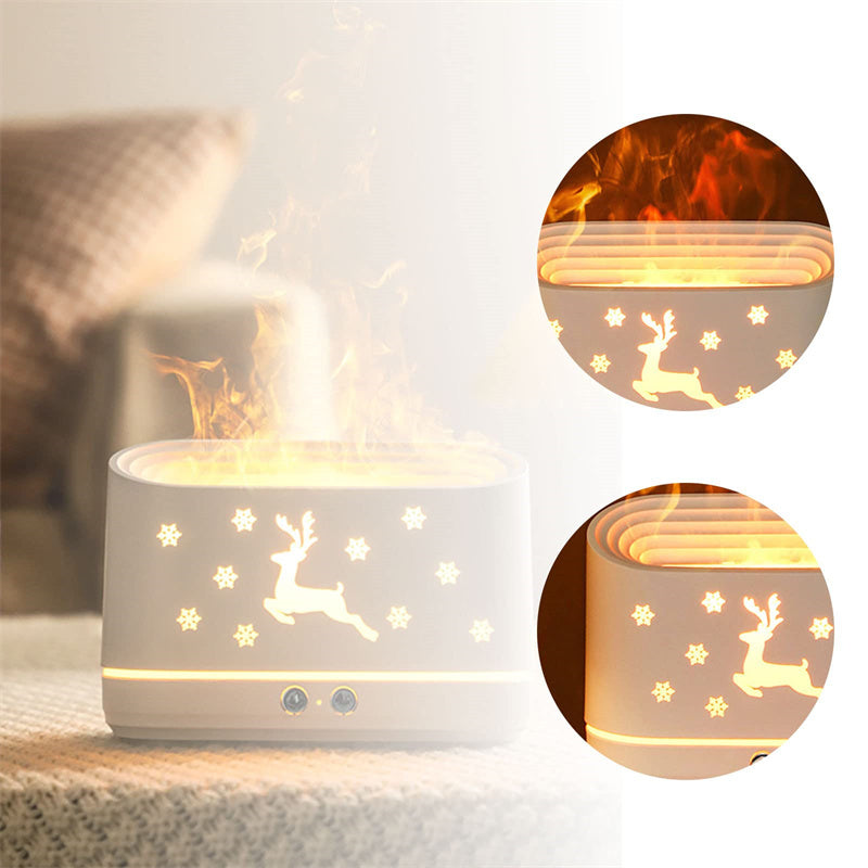 Elk Flame Humidifier Diffuser Mute Household Atmosphere Lamp Christmas Home Decorations - NOMAN STORE LLC