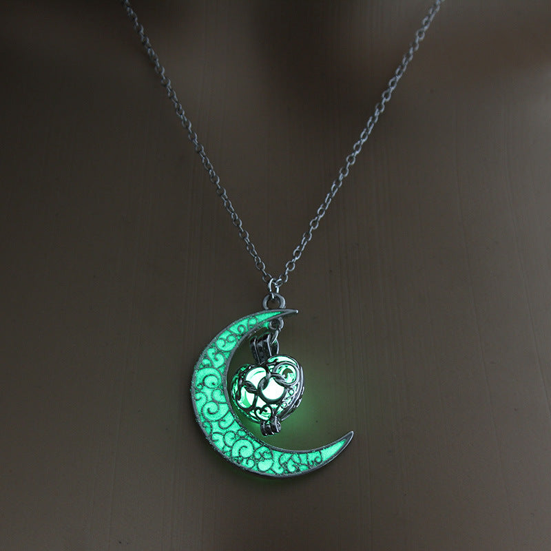 Glowing Pendant Necklaces Silver Plated Chain Necklaces - NOMAN STORE LLC