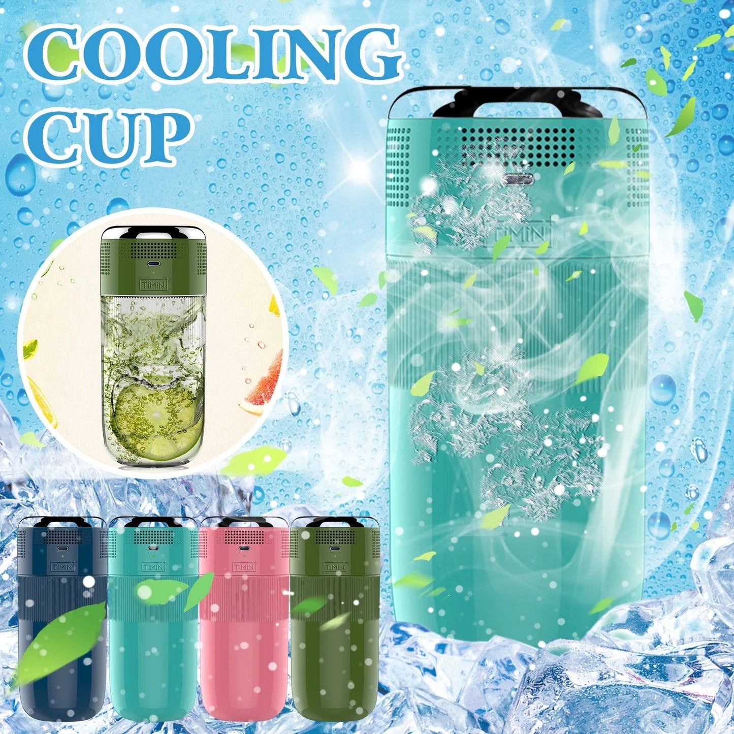 New Portable Fast Cooling Cup Mini Refrigerator USB Quick Freezing Outdoor Sports Cold Kettle Smart Car Drinks Cooler Water Cup - NOMAN STORE LLC