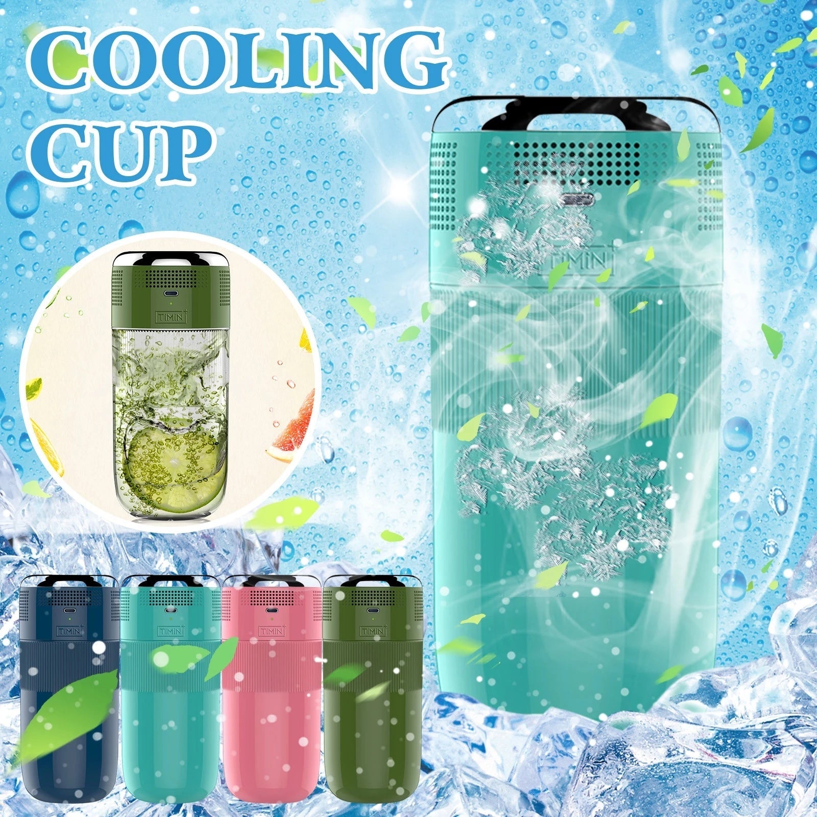 New Portable Fast Cooling Cup Mini Refrigerator USB Quick Freezing Outdoor Sports Cold Kettle Smart Car Drinks Cooler Water Cup - NOMAN STORE LLC