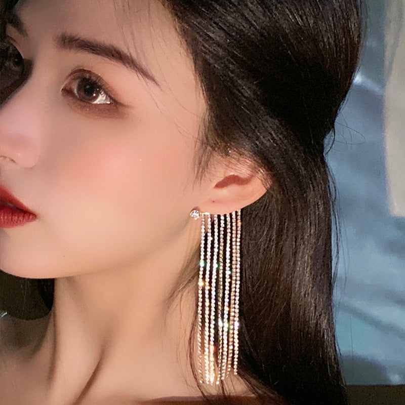 Fashionable And Simple Long Tassel Earrings - NOMAN STORE LLC